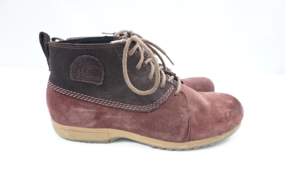 Sorel Greely Used Men 10 Boots Brown Burgundy Chukka Ankle Suede Lace Up